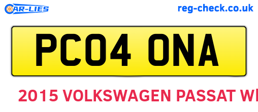 PC04ONA are the vehicle registration plates.