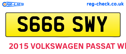 S666SWY are the vehicle registration plates.