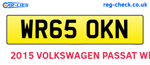 WR65OKN are the vehicle registration plates.