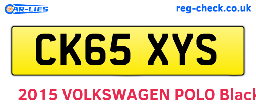 CK65XYS are the vehicle registration plates.
