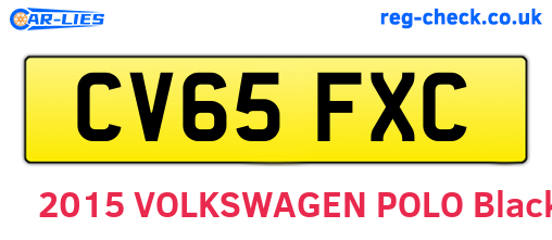 CV65FXC are the vehicle registration plates.