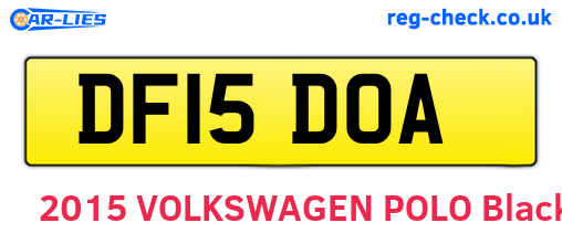 DF15DOA are the vehicle registration plates.