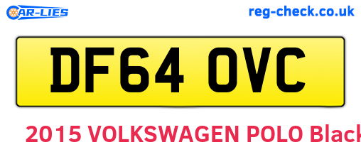 DF64OVC are the vehicle registration plates.