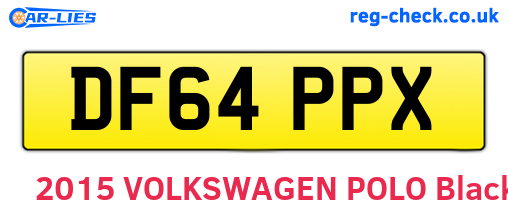 DF64PPX are the vehicle registration plates.