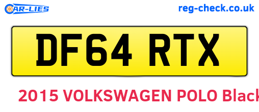 DF64RTX are the vehicle registration plates.