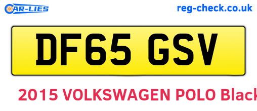 DF65GSV are the vehicle registration plates.