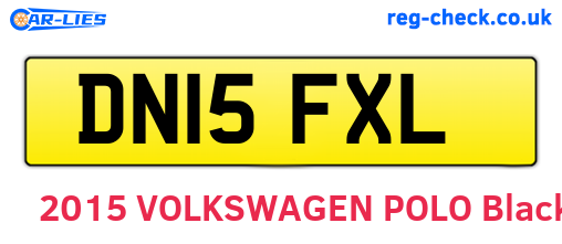 DN15FXL are the vehicle registration plates.