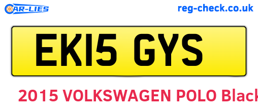 EK15GYS are the vehicle registration plates.