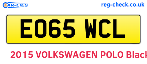 EO65WCL are the vehicle registration plates.