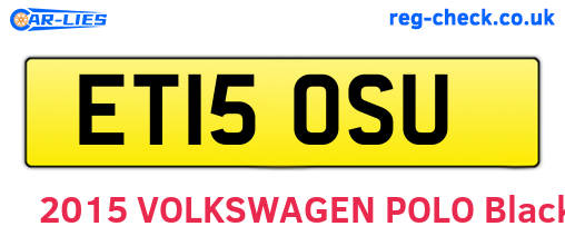 ET15OSU are the vehicle registration plates.