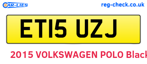 ET15UZJ are the vehicle registration plates.