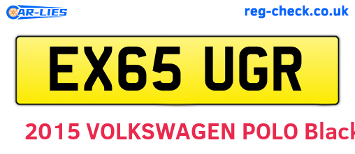 EX65UGR are the vehicle registration plates.