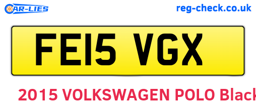 FE15VGX are the vehicle registration plates.