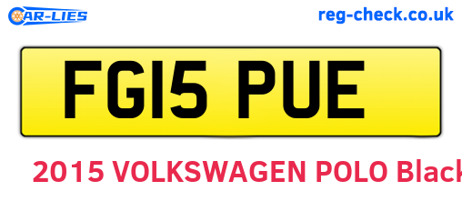 FG15PUE are the vehicle registration plates.