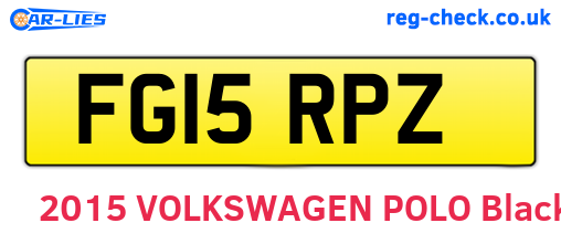 FG15RPZ are the vehicle registration plates.