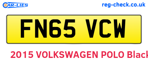 FN65VCW are the vehicle registration plates.