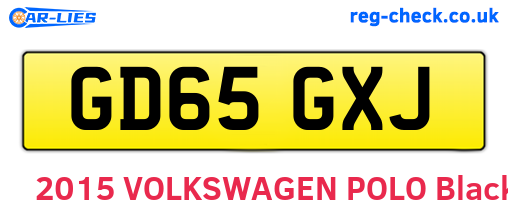 GD65GXJ are the vehicle registration plates.