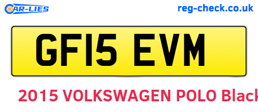 GF15EVM are the vehicle registration plates.