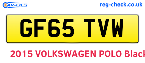 GF65TVW are the vehicle registration plates.
