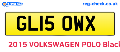 GL15OWX are the vehicle registration plates.