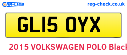 GL15OYX are the vehicle registration plates.