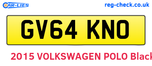 GV64KNO are the vehicle registration plates.