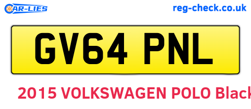 GV64PNL are the vehicle registration plates.