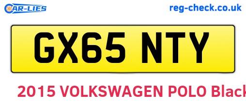 GX65NTY are the vehicle registration plates.