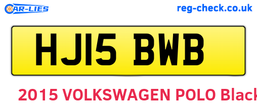 HJ15BWB are the vehicle registration plates.