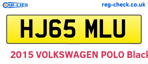 HJ65MLU are the vehicle registration plates.