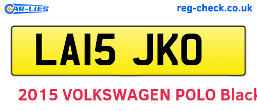 LA15JKO are the vehicle registration plates.