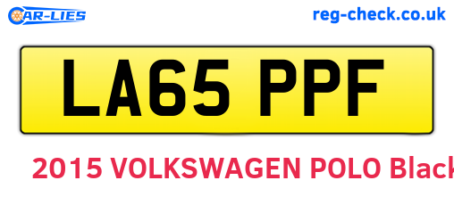LA65PPF are the vehicle registration plates.