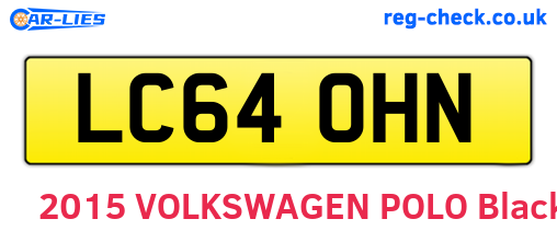 LC64OHN are the vehicle registration plates.