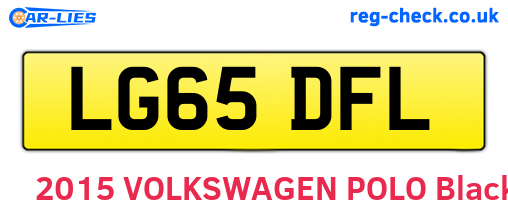 LG65DFL are the vehicle registration plates.