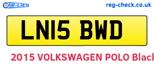 LN15BWD are the vehicle registration plates.