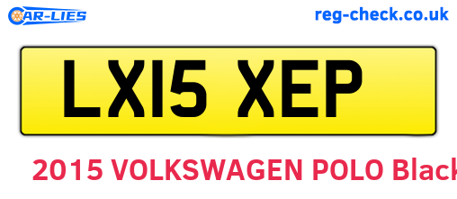 LX15XEP are the vehicle registration plates.