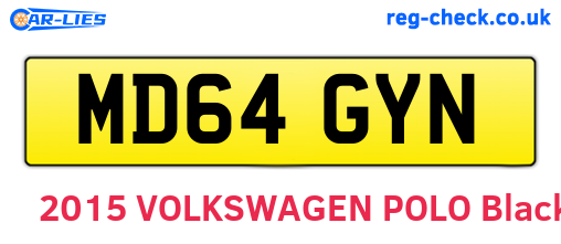 MD64GYN are the vehicle registration plates.