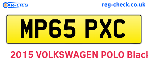 MP65PXC are the vehicle registration plates.