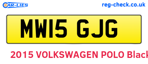 MW15GJG are the vehicle registration plates.