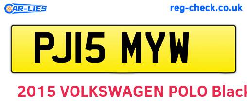 PJ15MYW are the vehicle registration plates.