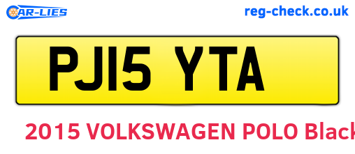 PJ15YTA are the vehicle registration plates.