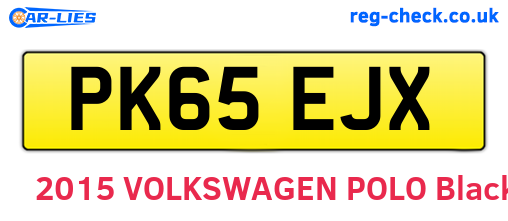PK65EJX are the vehicle registration plates.