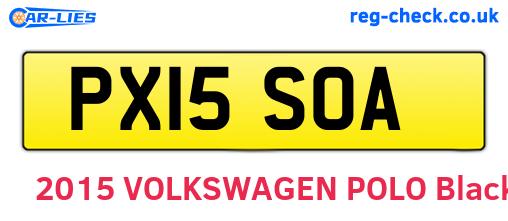 PX15SOA are the vehicle registration plates.