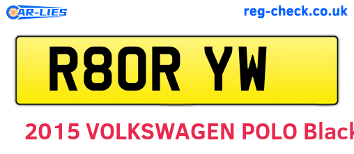R80RYW are the vehicle registration plates.