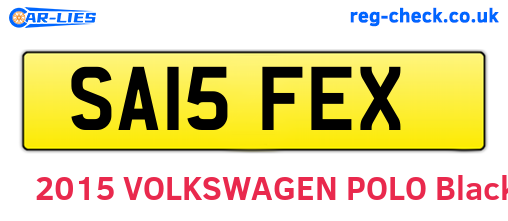 SA15FEX are the vehicle registration plates.