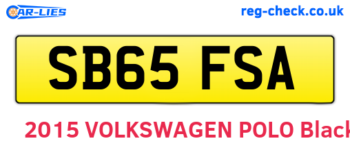 SB65FSA are the vehicle registration plates.