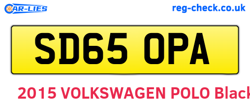 SD65OPA are the vehicle registration plates.