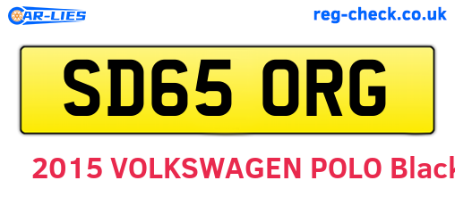 SD65ORG are the vehicle registration plates.