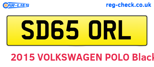 SD65ORL are the vehicle registration plates.