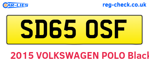 SD65OSF are the vehicle registration plates.